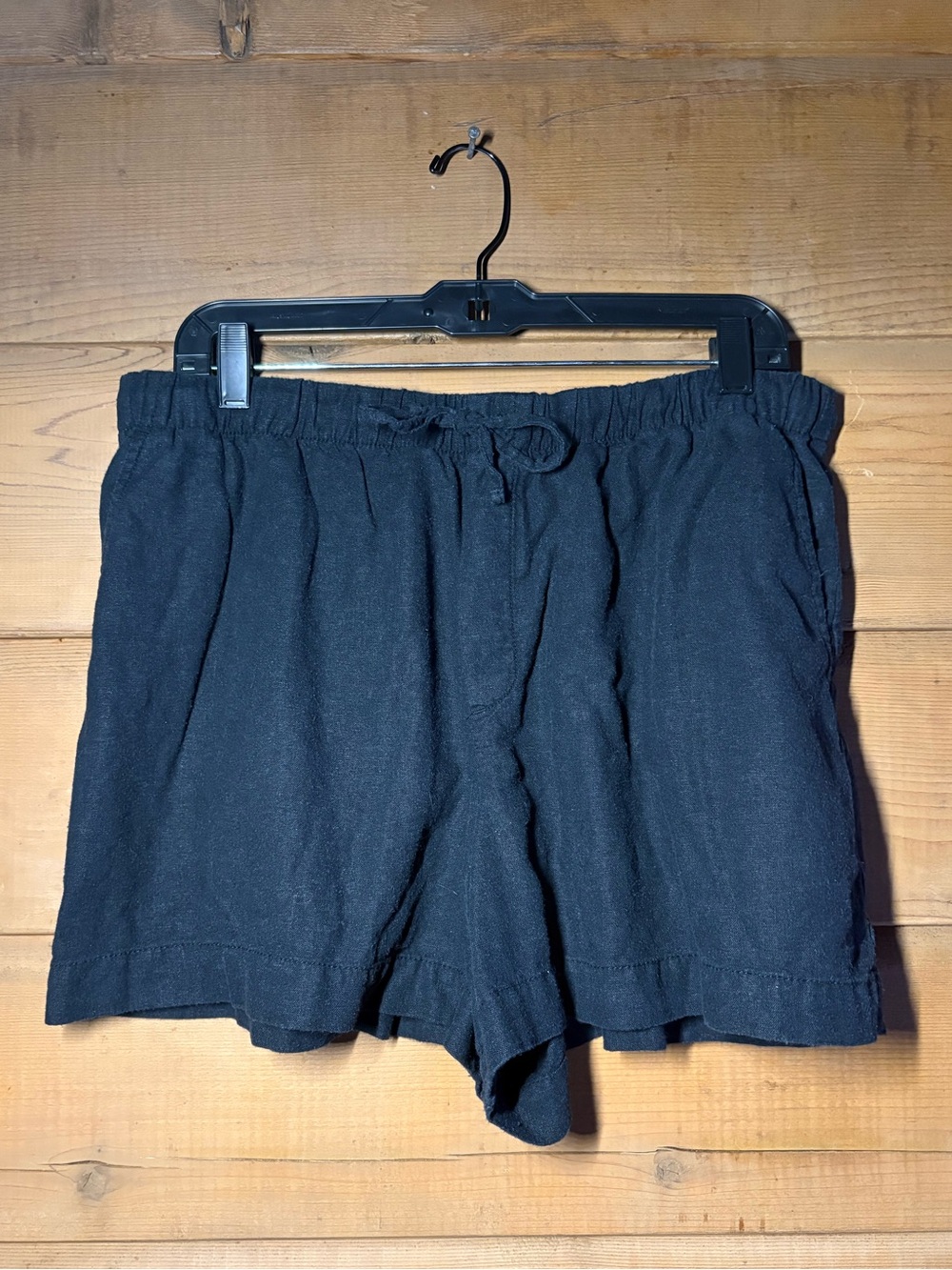 GAP Black Linen Shorts- Size Large- Black Summer Shorts - Picture 3 of 9